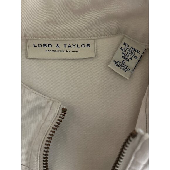 Lord & Taylor Beige Full-Zip Jacket Size 6 High Neck Casual & Comfortable - Picture 4 of 7
